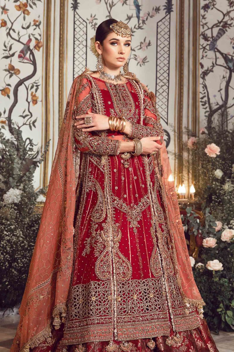Maria B Mbroidered | Maroon BD-2708