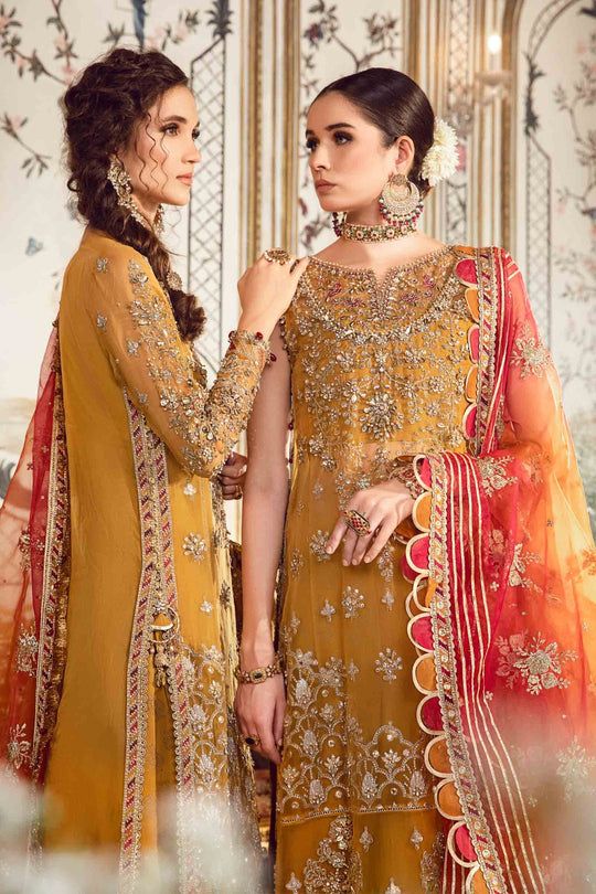 Maria B Mbroidered | Mustard BD-2707