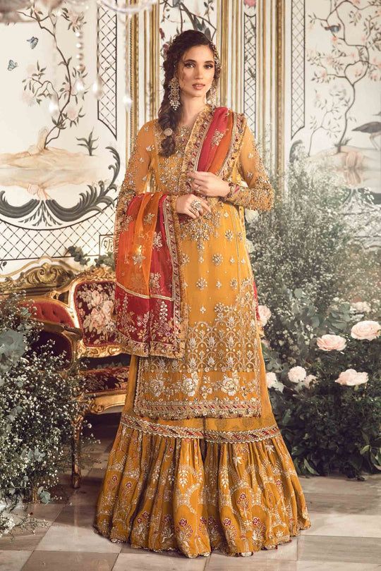 Maria B Mbroidered | Mustard BD-2707