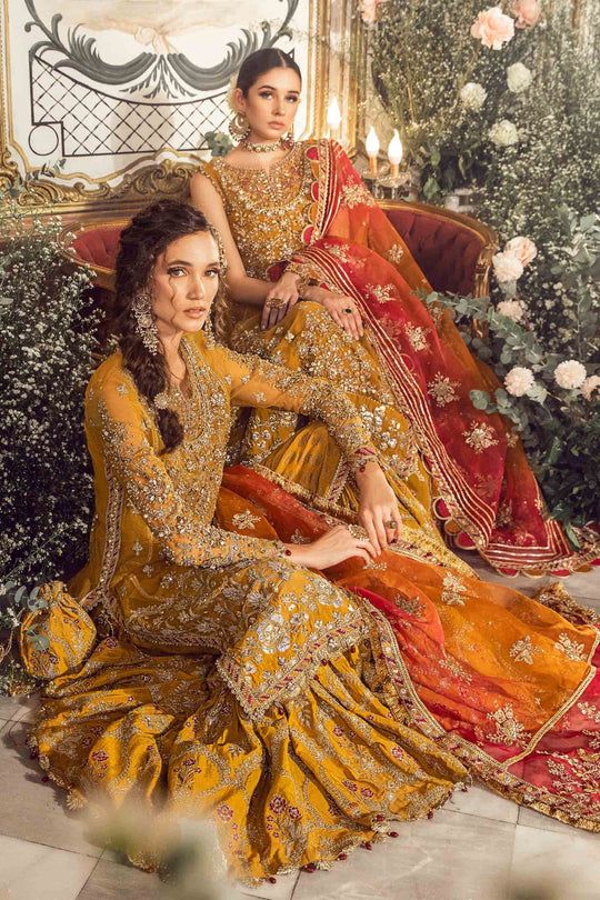 Maria B Mbroidered | Mustard BD-2707