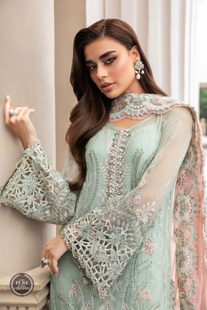 Maria b Chiffon | MPC-23-104 Mint Green