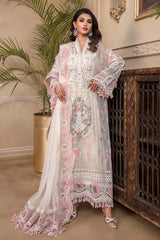 Maria B Chiffon white pink