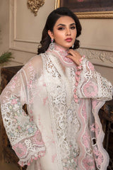 Maria B Chiffon white pink